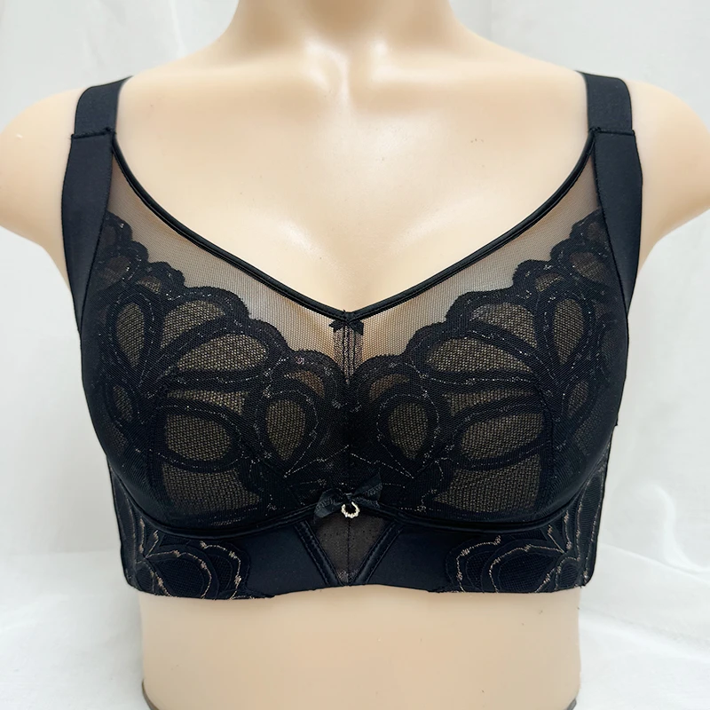 爱戴内衣6t09软钢圈棉超薄透气大胸显小收副乳调整型全罩杯文胸罩