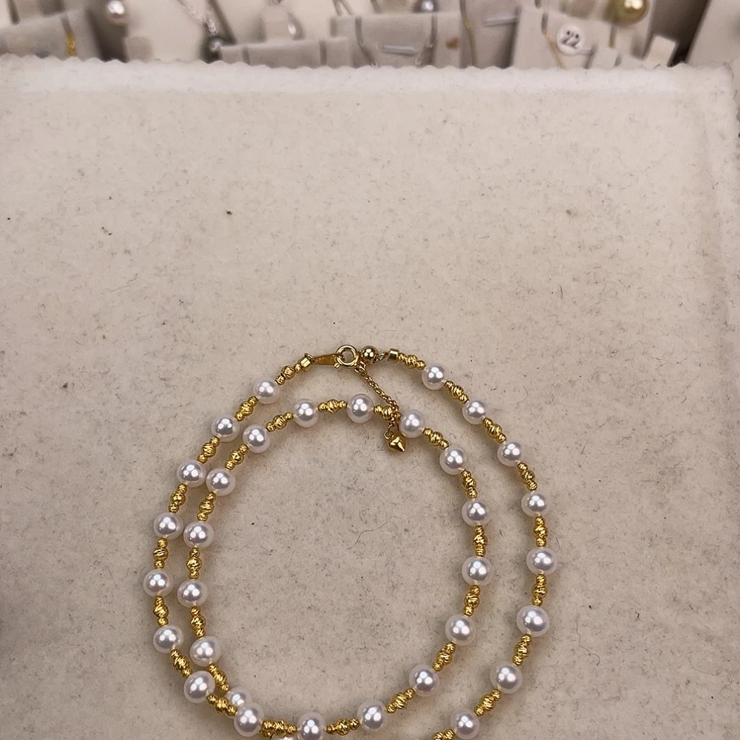 淡水珍珠银S925镶嵌颈饰