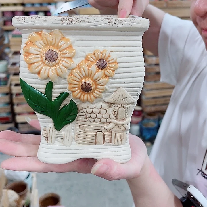 有孔，凑10元包邮陶瓷花盆发货！