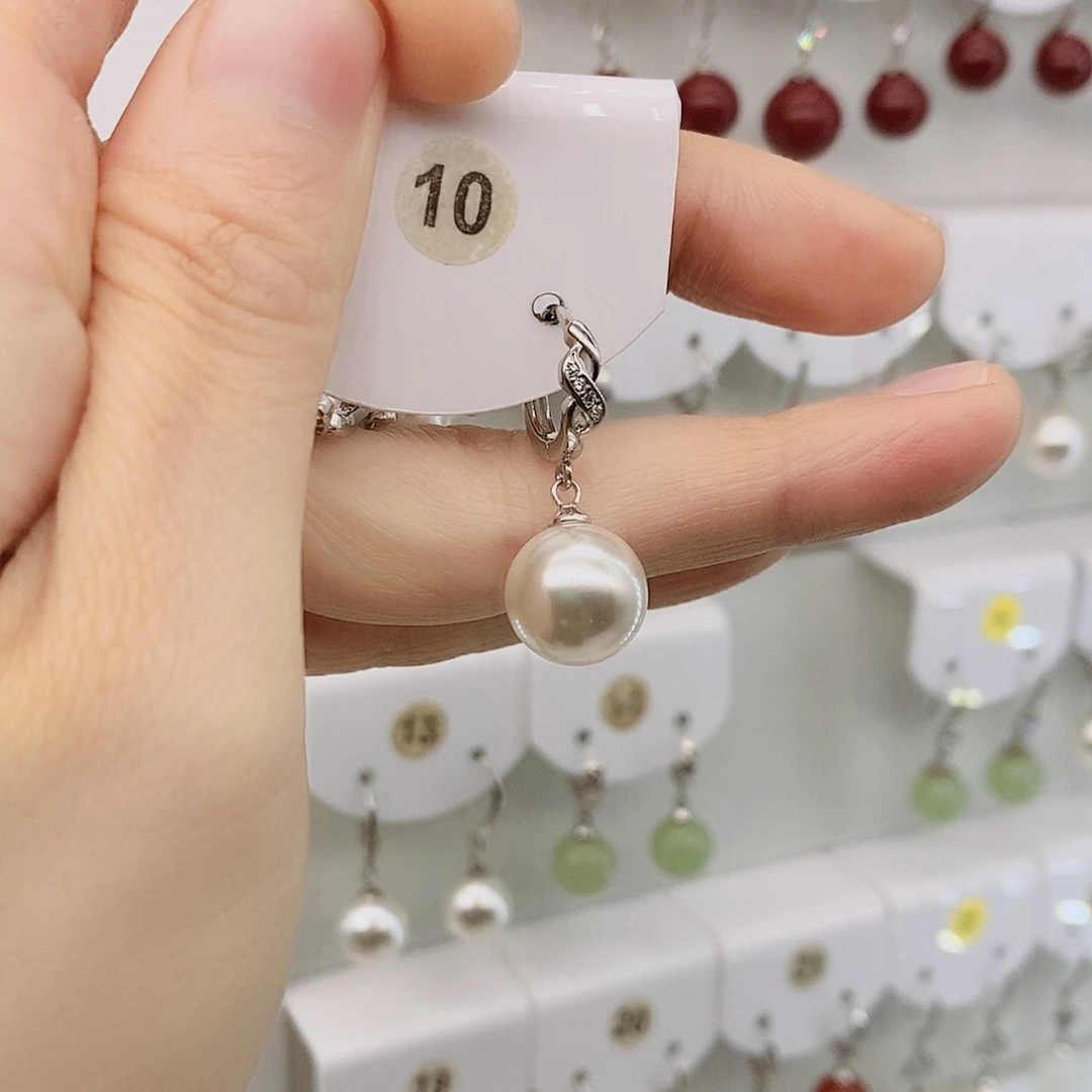 925银12毫米白貝珠