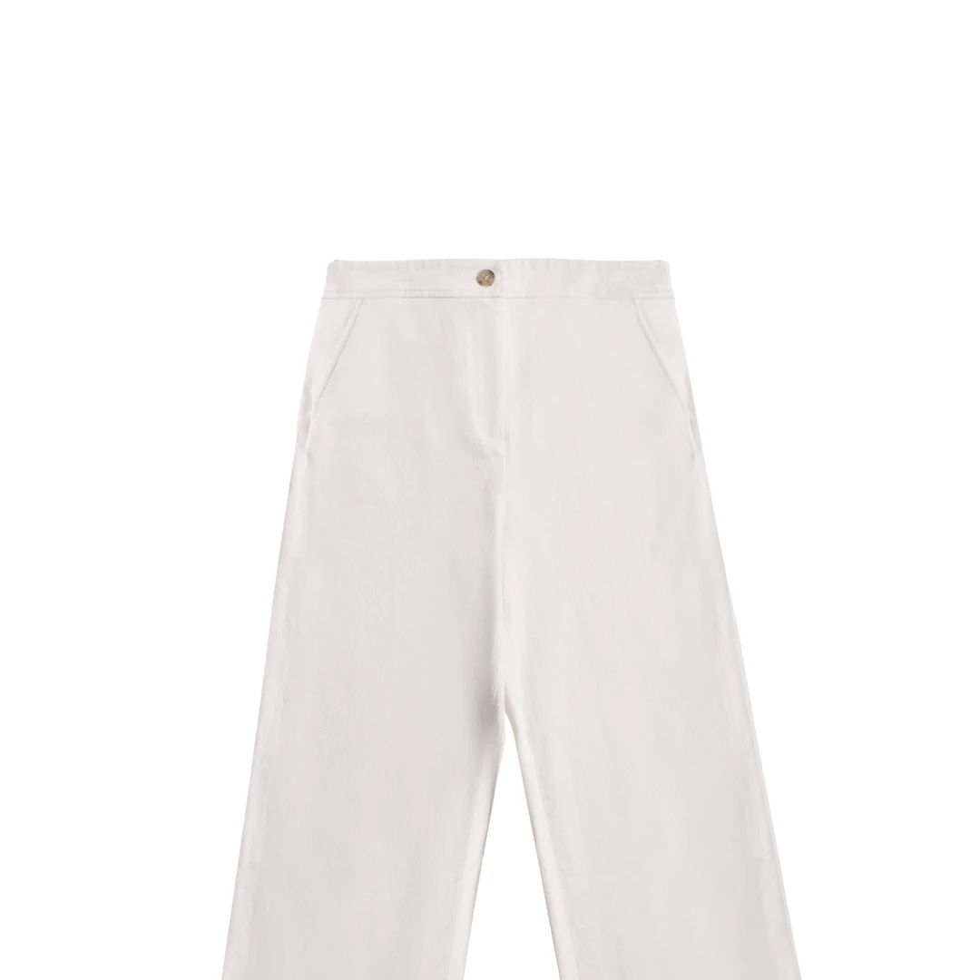 【松弛老钱风】新疆棉舒适百搭白色9分牛仔裤CD2168349