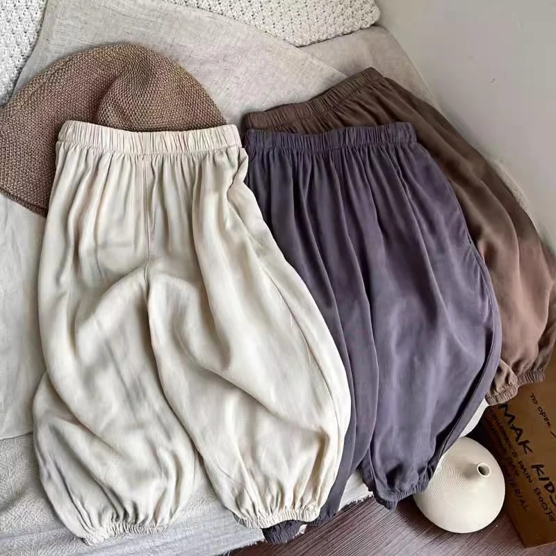 顺滑抖抖裤夏清凉一夏宝宝夏季男女儿童防蚊裤百搭休闲宽松束脚裤