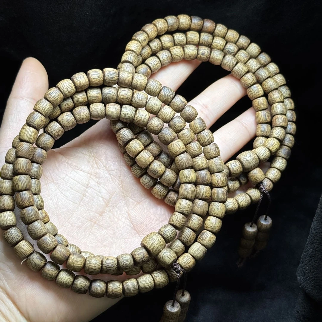 沉香【曹掌柜精选】25 G71106-半野老白棋鼓珠-多样性发其一-7*6mm+