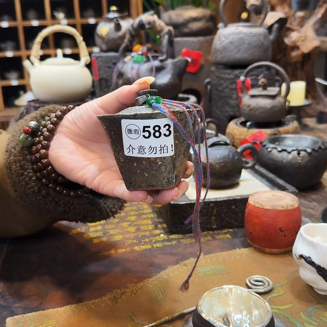 粗陶柴烧盖碗微瑕583介意勿拍