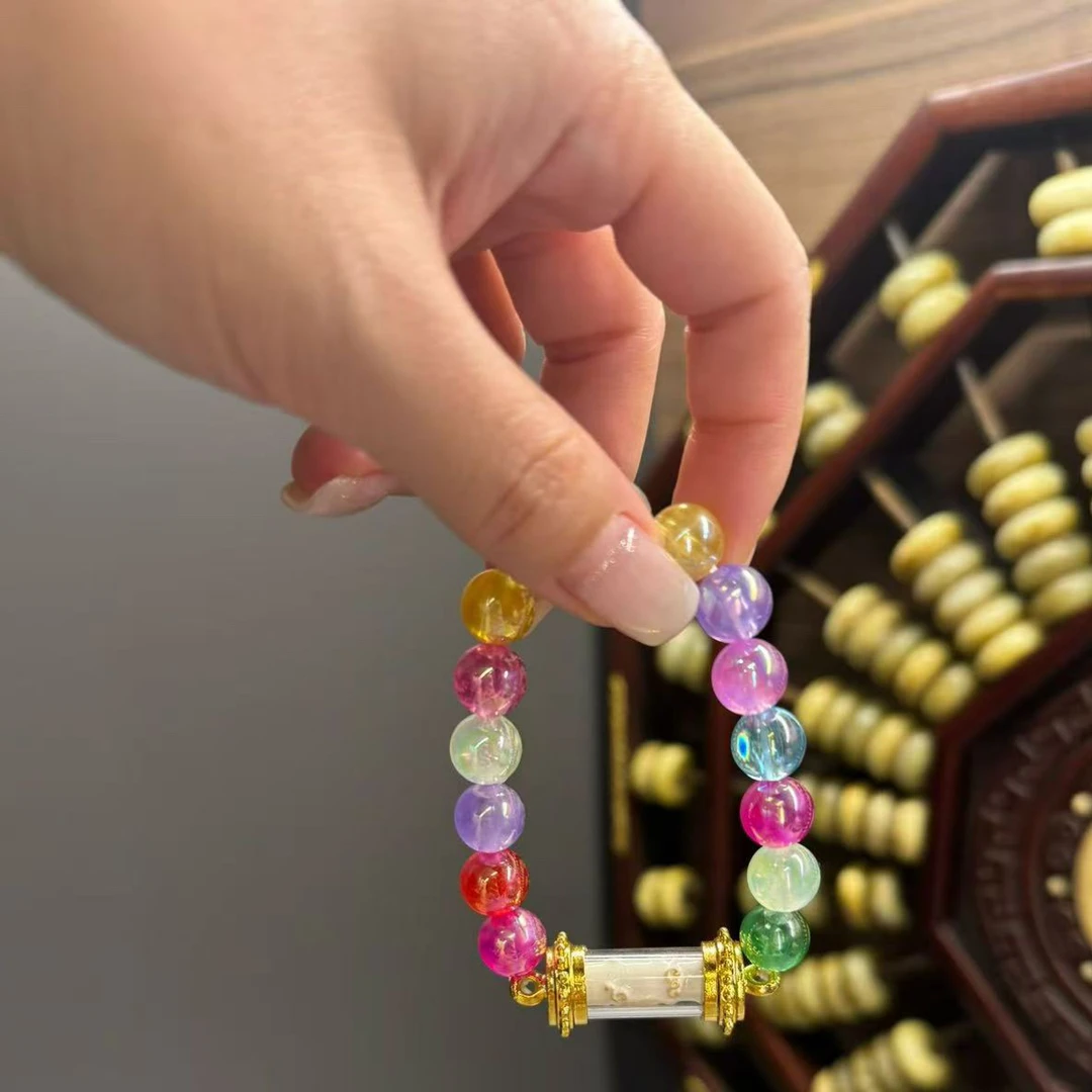钛钢亚克力手链 坤皮管管彩色手链