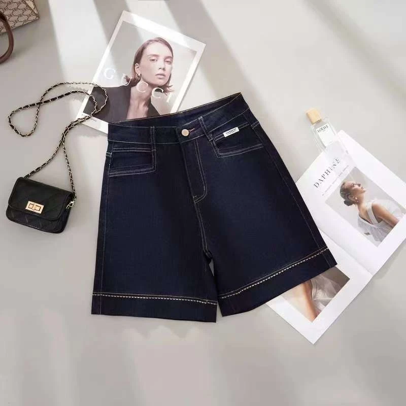 【超薄+运费险】天丝薄款丹宁蓝夏季显瘦大码A字版型声腰直筒短裤女