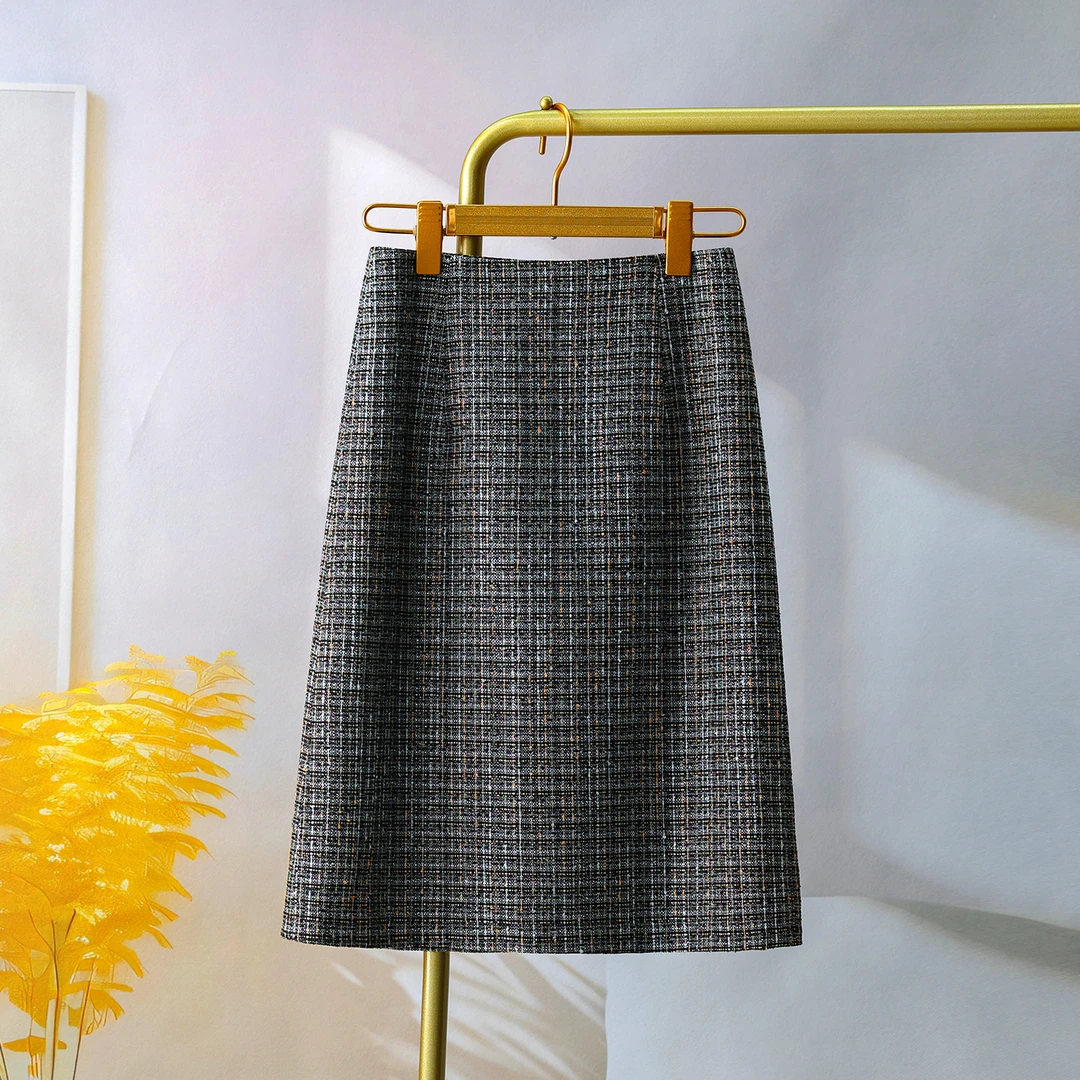 小香风半身裙2025新款秋款高腰显瘦一步包臀中裙小个子半裙a字裙