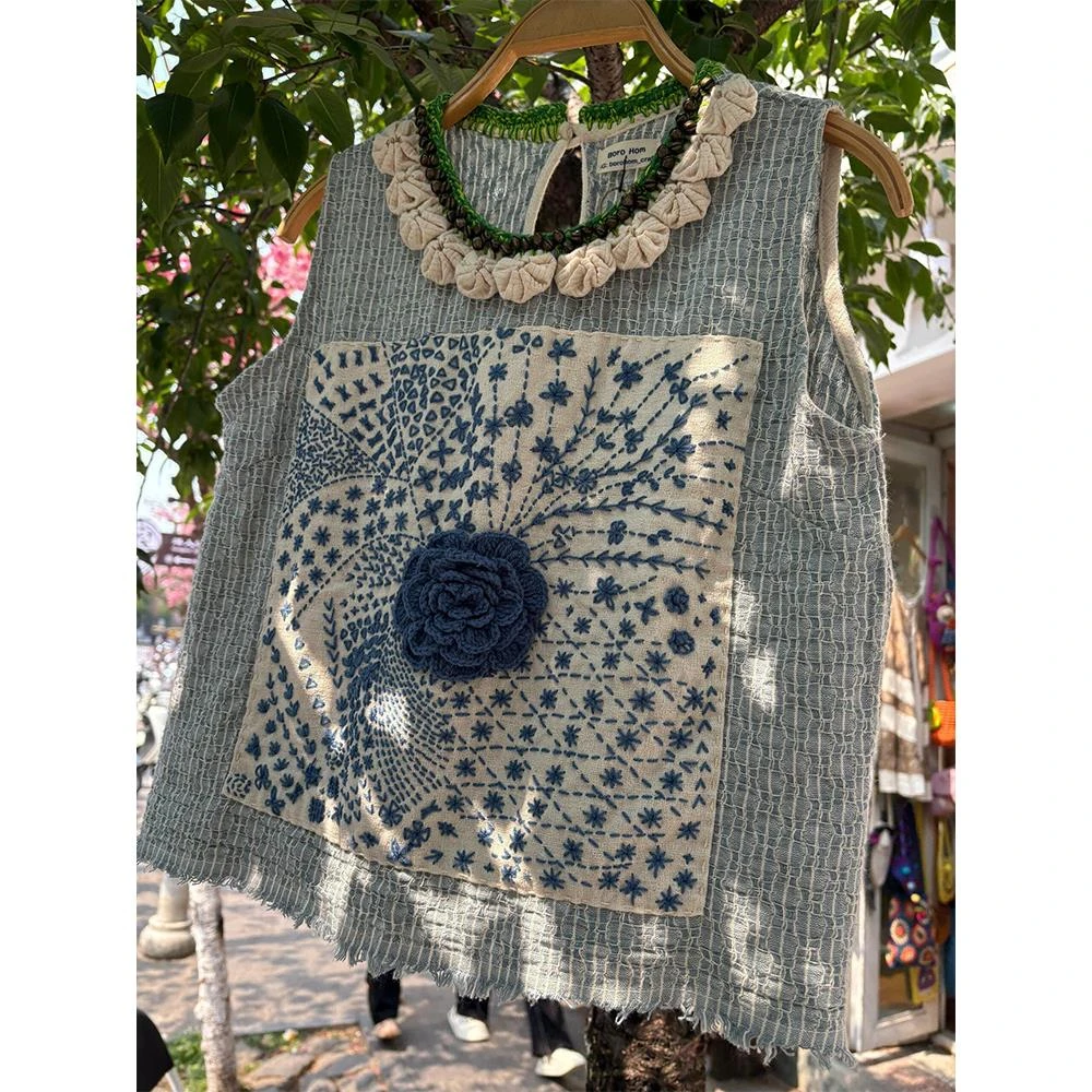 高级感气质轻奢新设计感中式国风重工无袖马甲上衣女2025夏季新款