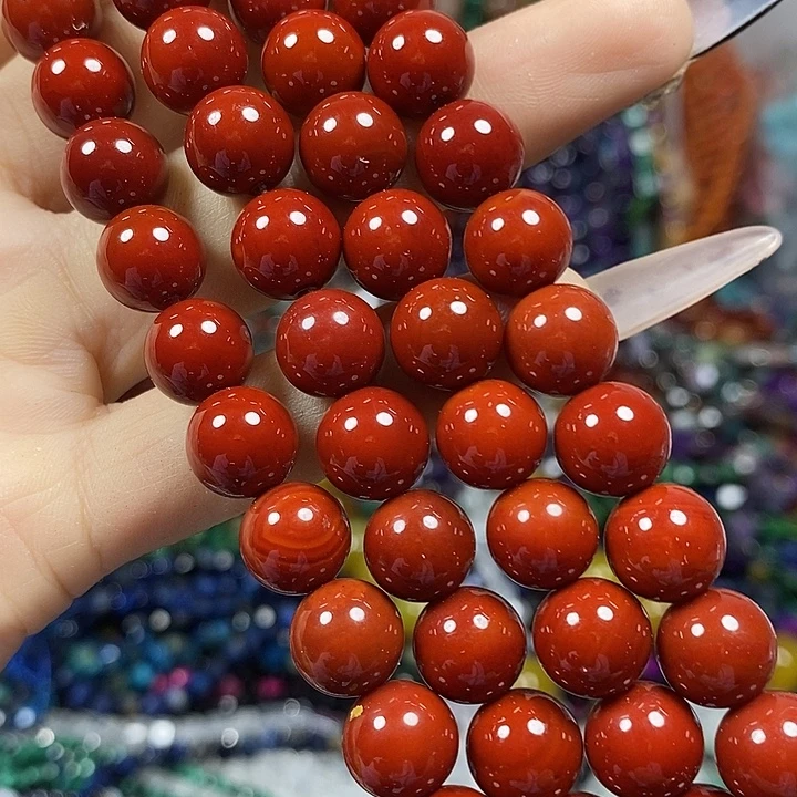 玛瑙/玉髓未镶嵌珠宝半成品南红玛瑙卡10mm