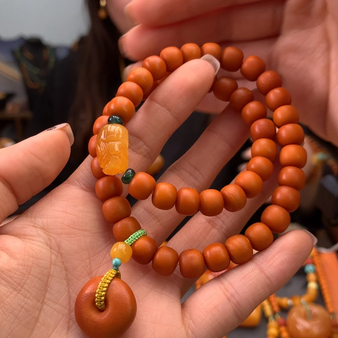 蜜蜡手串未镶嵌天然