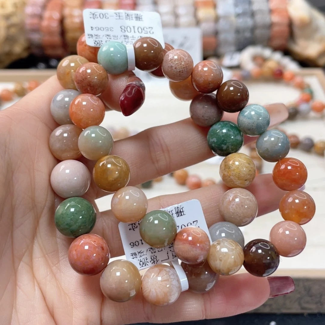 硅化珊瑚（珊瑚玉）手链未镶嵌魚***g233