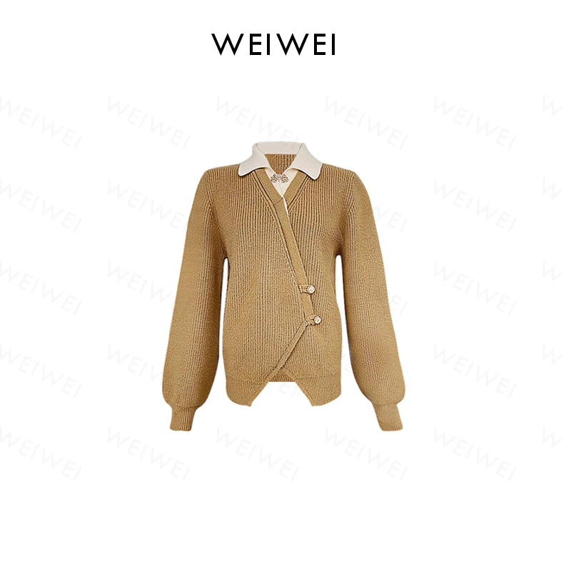 时尚高级设计感不规则针织毛衣600556