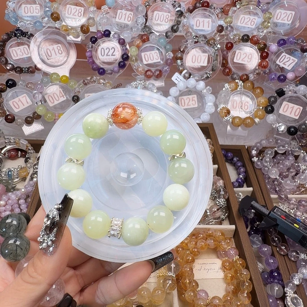 银S925镶嵌烟晶手链