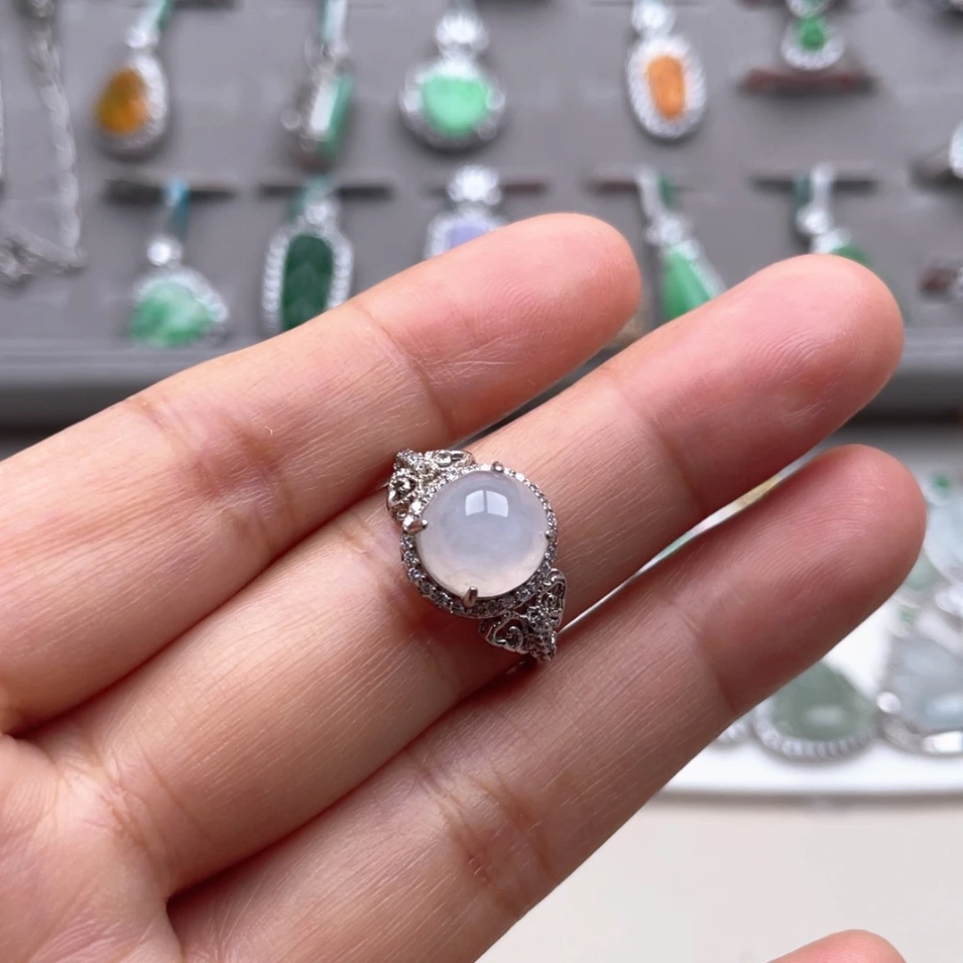 翡翠银S925镶嵌吊坠(不含链)