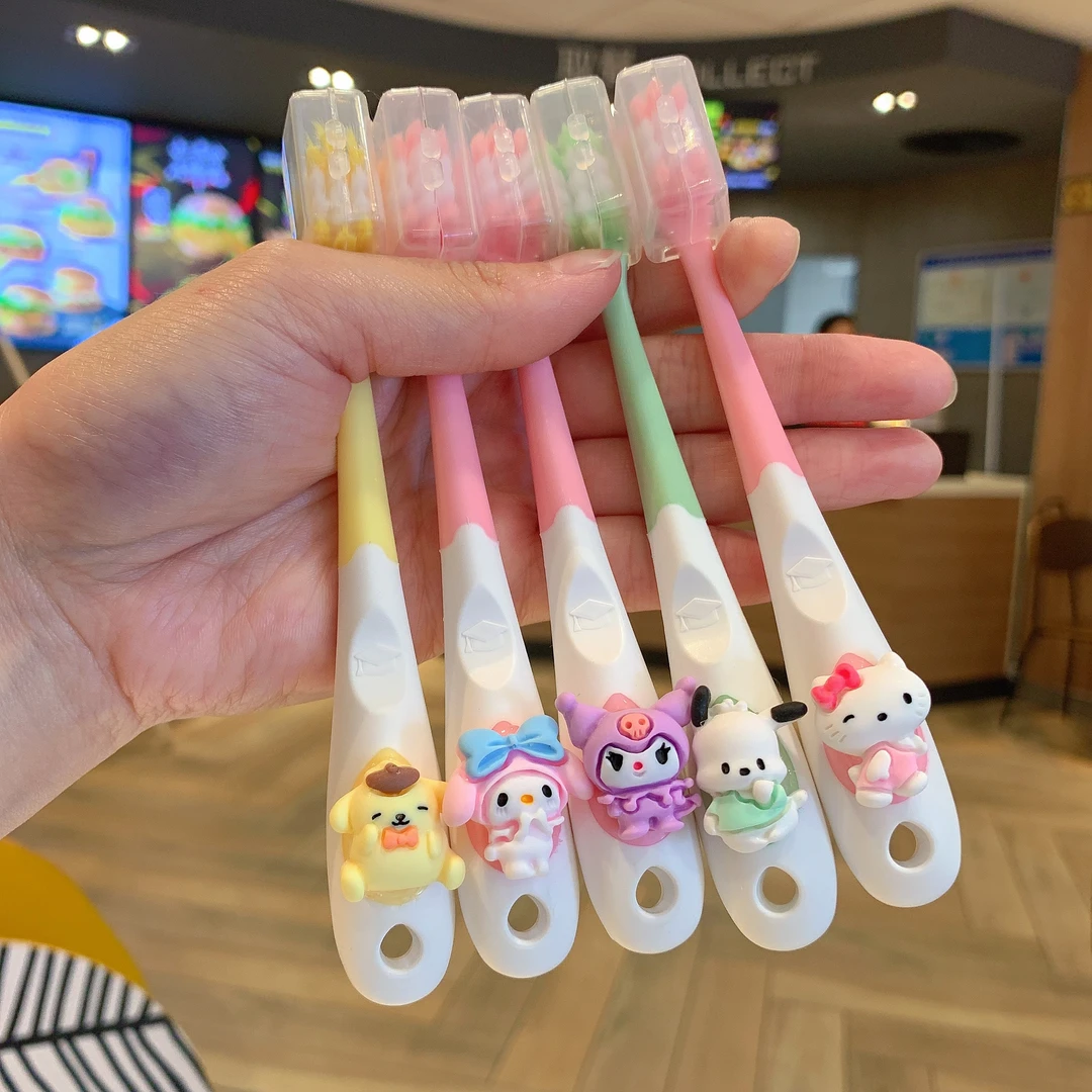 【5支】万毛刷三丽鸥儿童软毛牙刷奥特曼美乐蒂3-6-10岁乳牙护齿刷