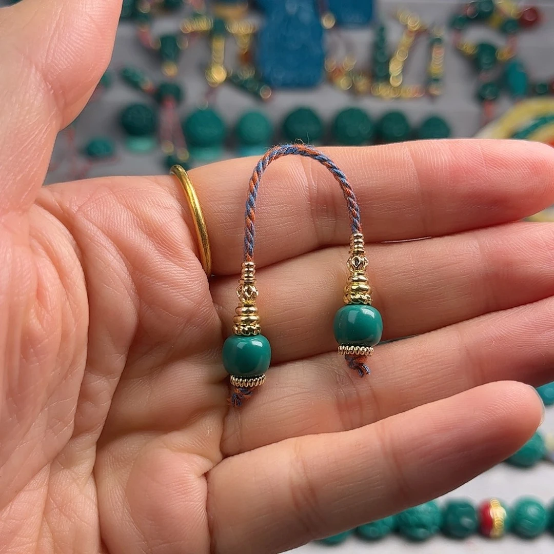 琉璃手工艺品D***羊第子珠一组