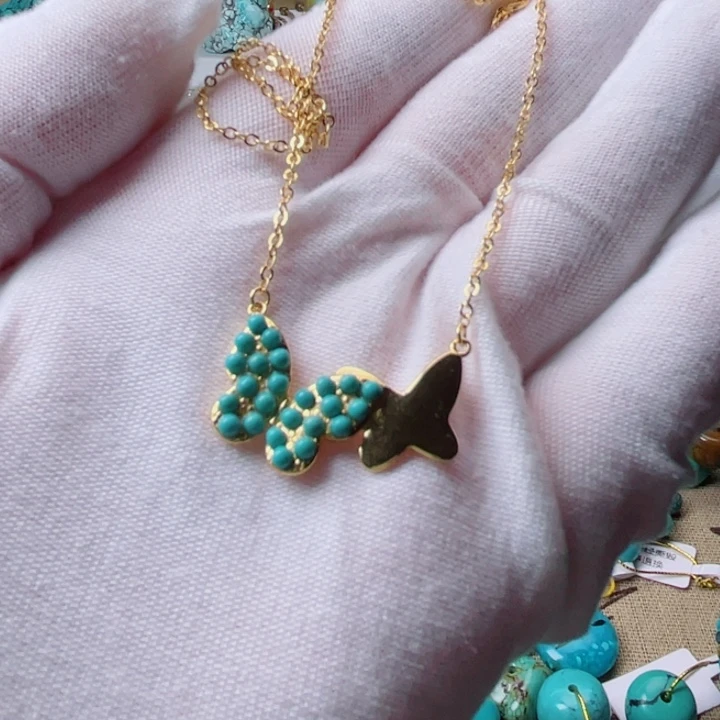 无非金属蝴蝶吊坠小米珠