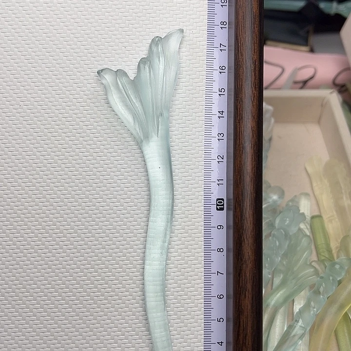 蛇纹石玉未镶嵌发簪鱼尾