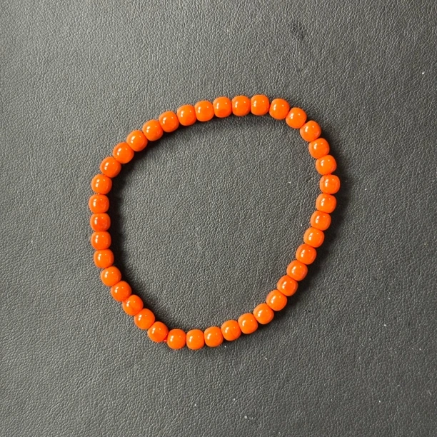 川料原矿南红柿子红4mm手串（定向un）