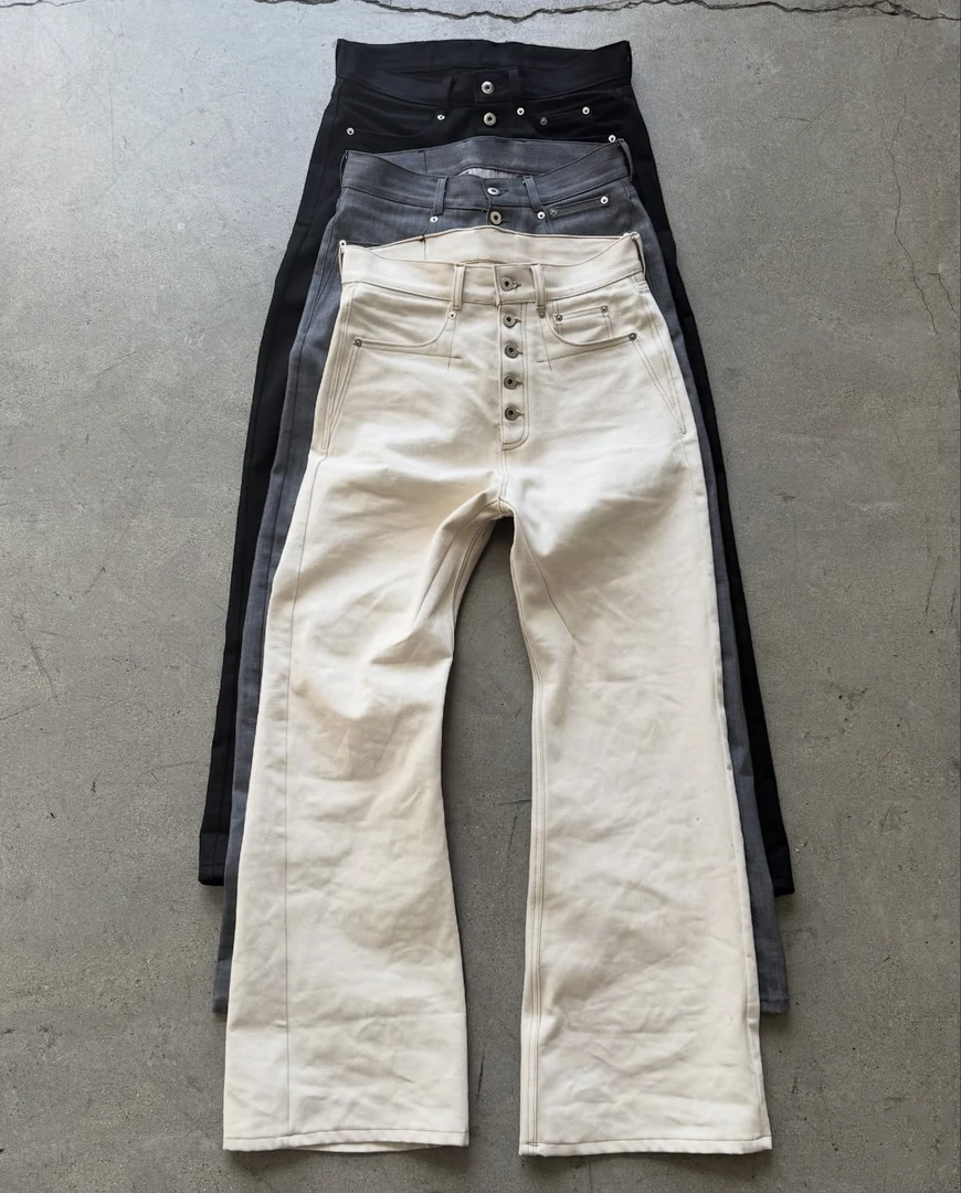 B72 2025秋冬 五连扣Skinny修身原牛牛仔裤男女潮牌