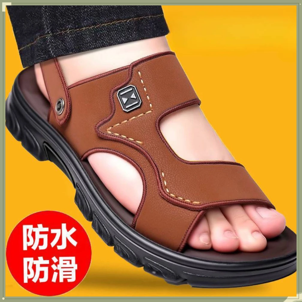 凉鞋男士软底新款防滑SLOTX夏季爸爸沙滩鞋休闲厚底耐磨外【大莉】