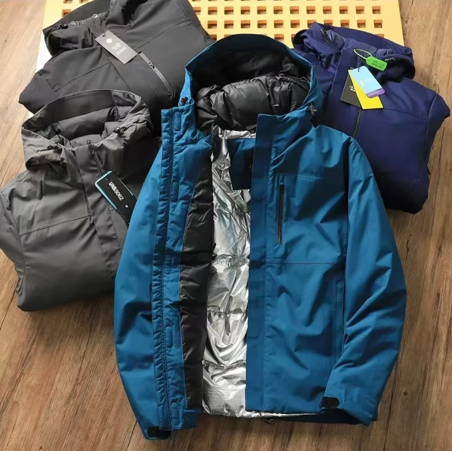 冬男士高端户外防风抗寒加厚保暖连帽羽绒服 8062