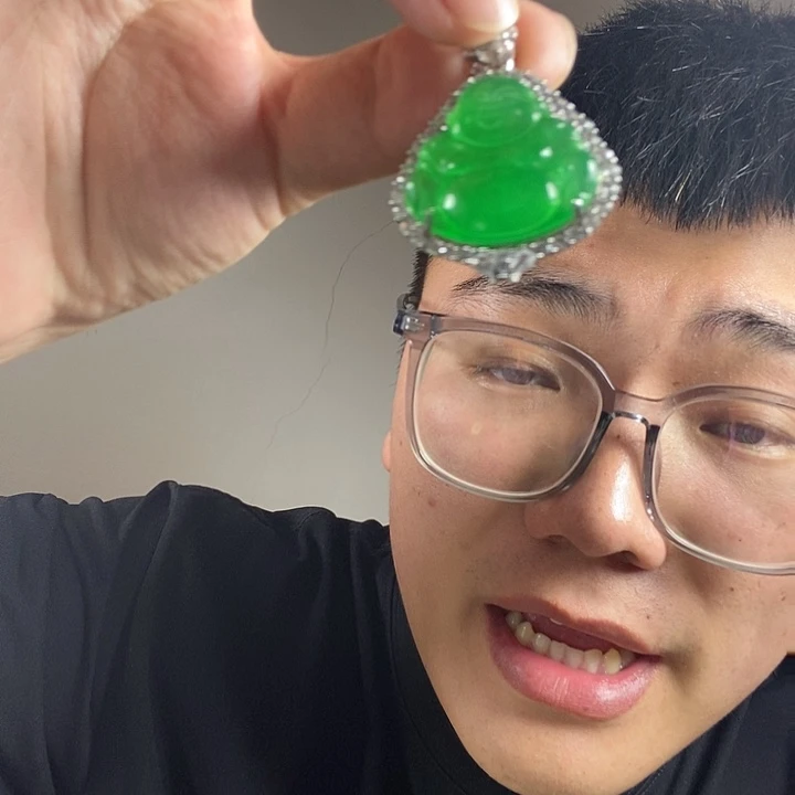 颈饰未镶嵌翡翠高端时尚豪镶佛公吊坠