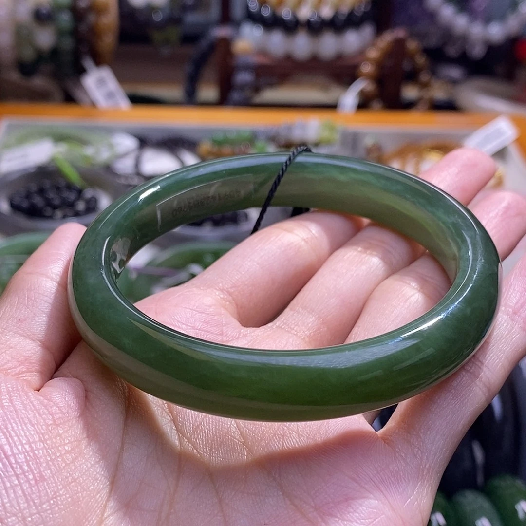 颈饰未镶嵌和田玉碧玉猫眼手镯60圈口