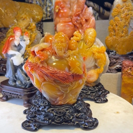 开***心印石寿山石摆件非常好看
