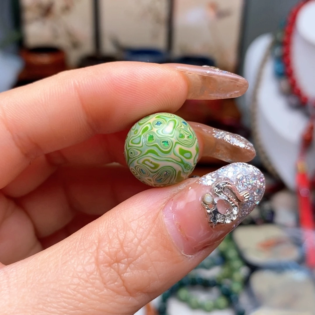 ?****g大漆珠15mm犀皮纹精品