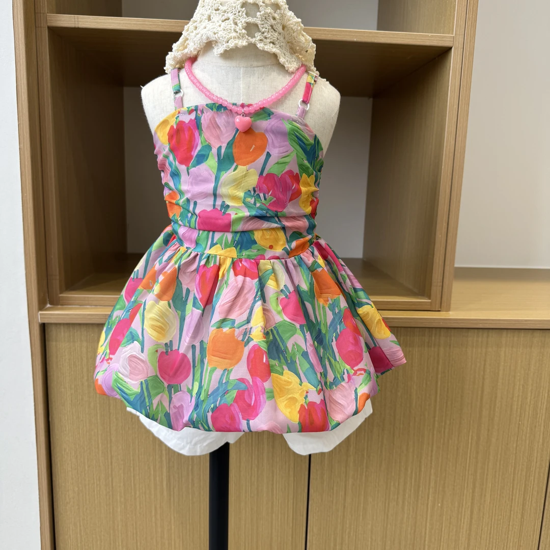 现货~夏季碎花套装女童洋气花苞上衣两件套A5-789/A5-822