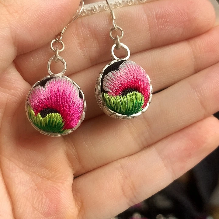 锆石纯铜合金耳环