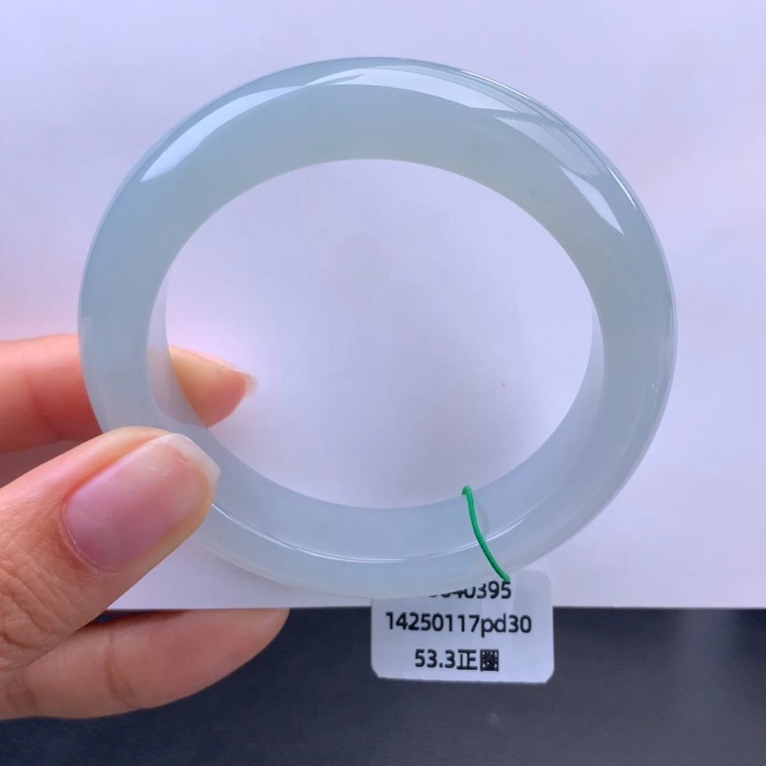 翡翠未镶嵌手镯冰胶蓝水手镯