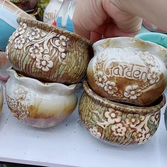 多肉绿植陶瓷花盆9.9包邮