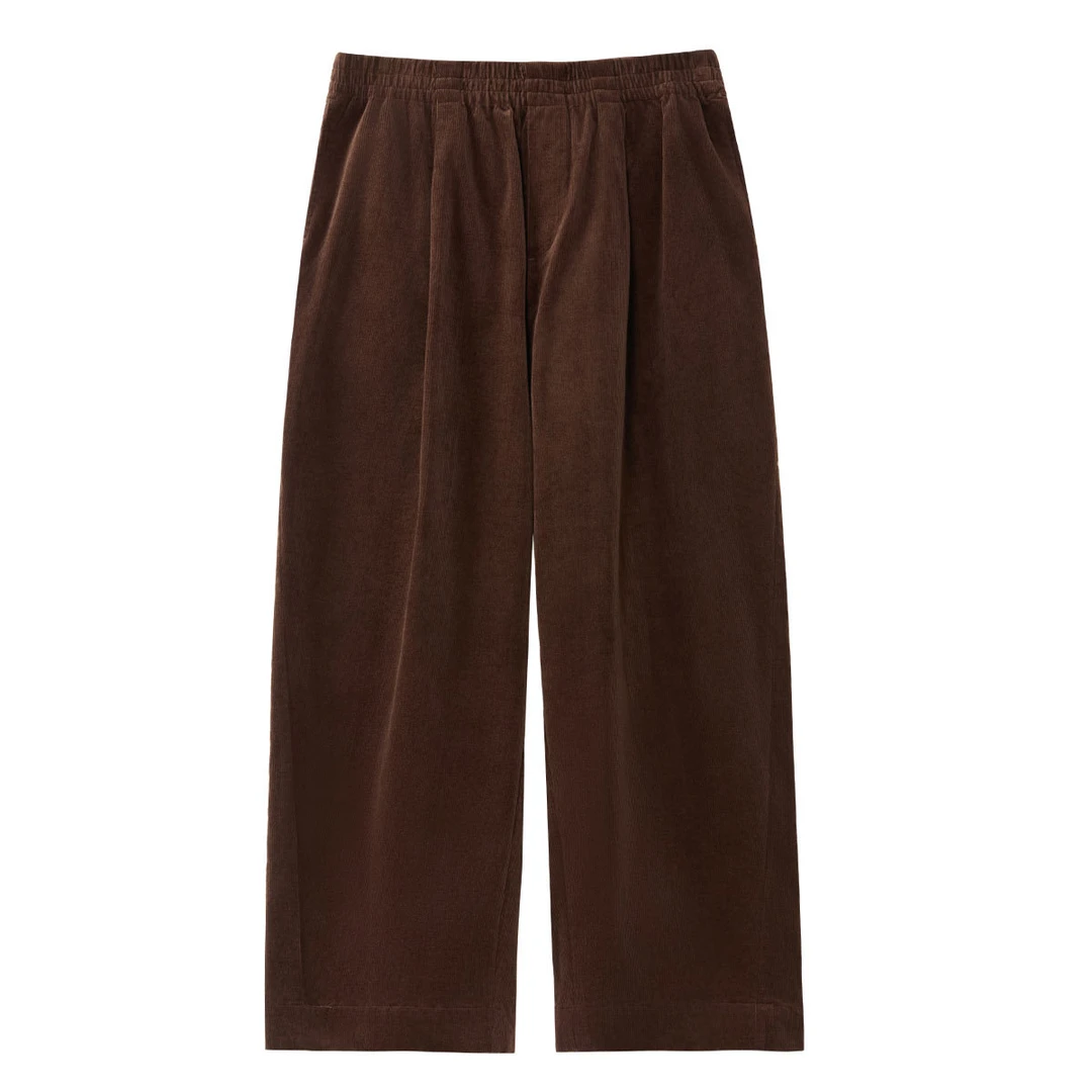 茵曼通勤复古灯芯绒阔腿裤裤女2025秋冬款高腰显瘦宽松休闲裤子