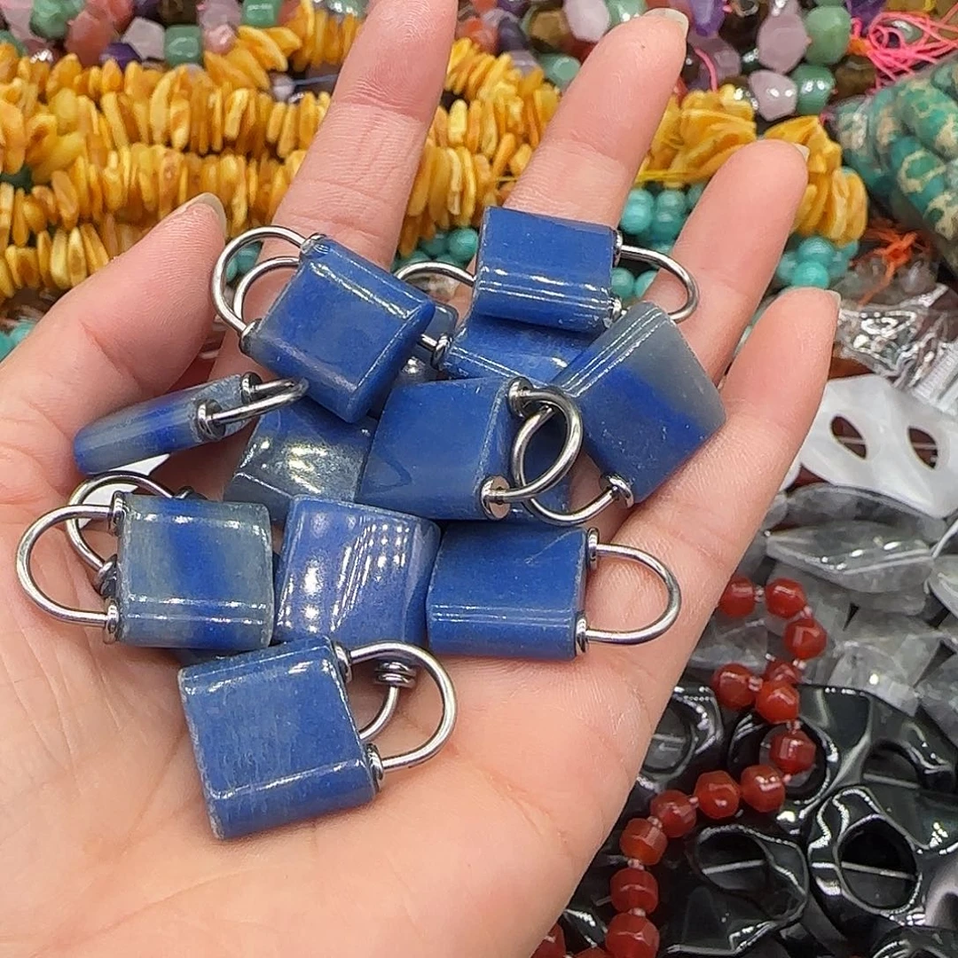 玛瑙/玉髓合金珠宝半成品蓝点石一个