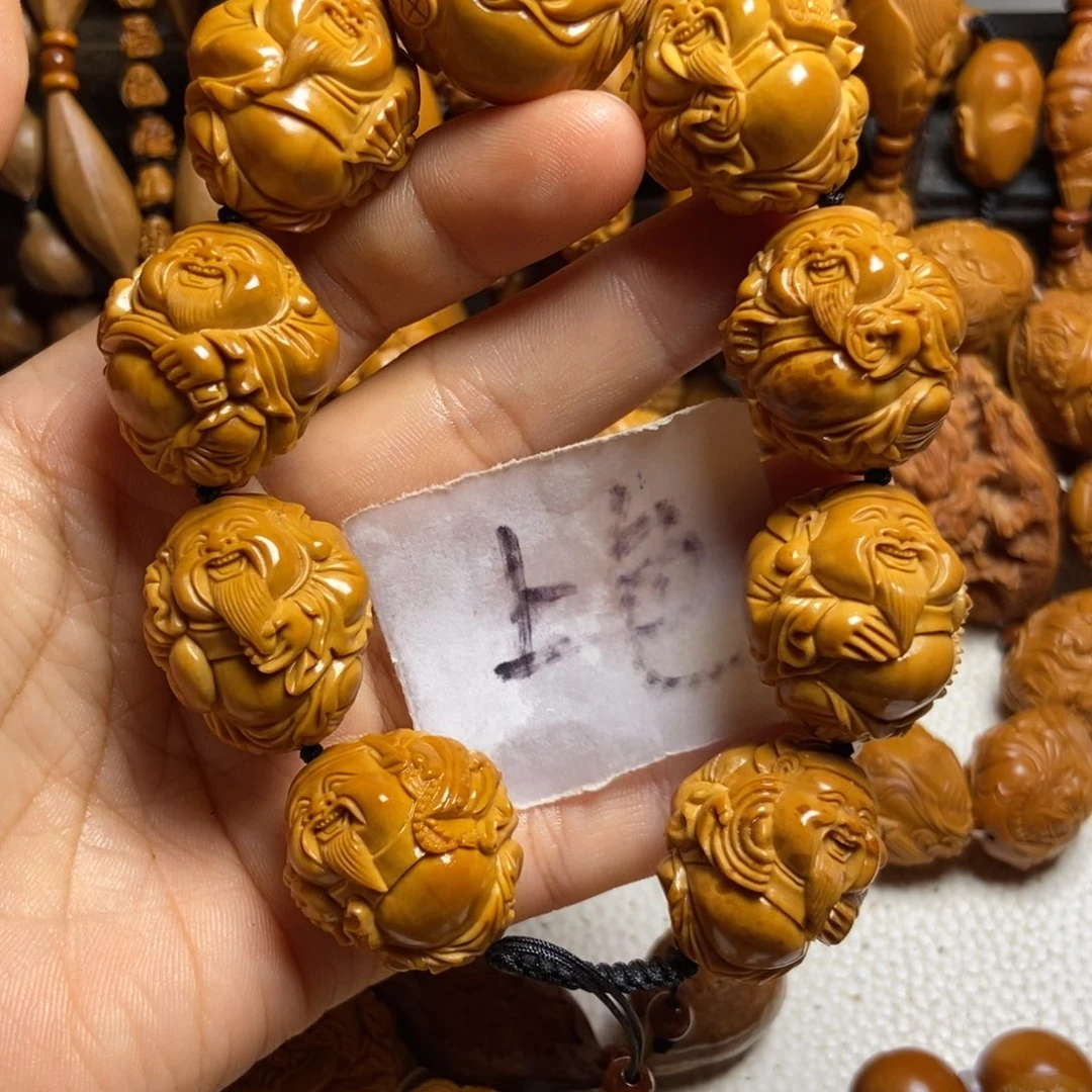 【闪购商品】手串/手链橄榄核老*八宝财神微花