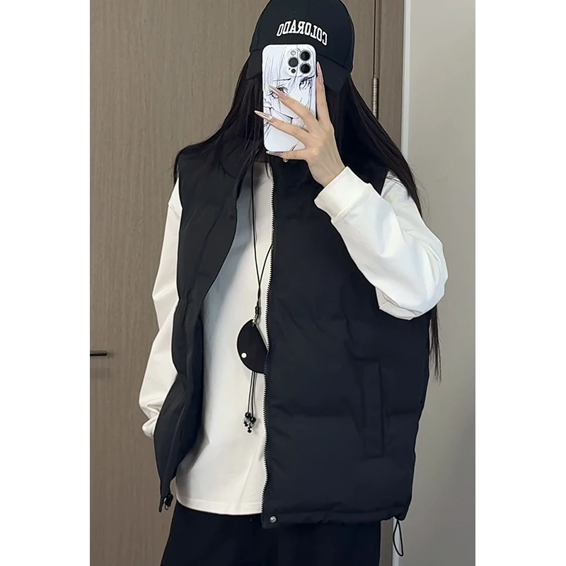 冬季叠穿无袖棉马甲保暖男士加厚棉服坎肩外套潮流百搭背心情侣款