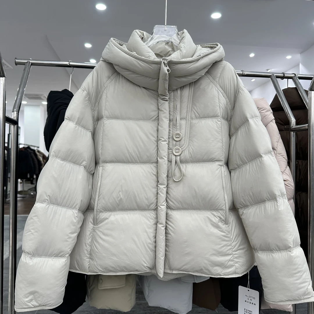 文艺设计韩版羽绒服女2025冬季新款时尚韩版宽松连帽加厚御寒外套