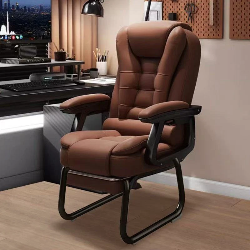 弓形椅家用电脑椅舒适久坐书桌办公椅可躺沙发椅宿舍电竞椅固定脚