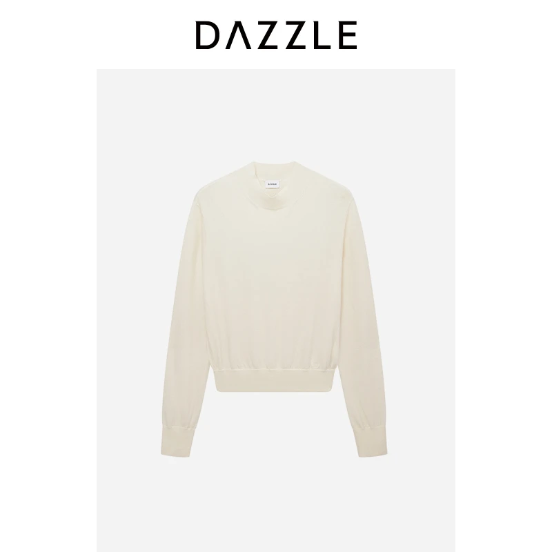 DAZZLE 地素毛衣冬羊毛羊绒混纺中高领套头小上衣针织衫2I4E452