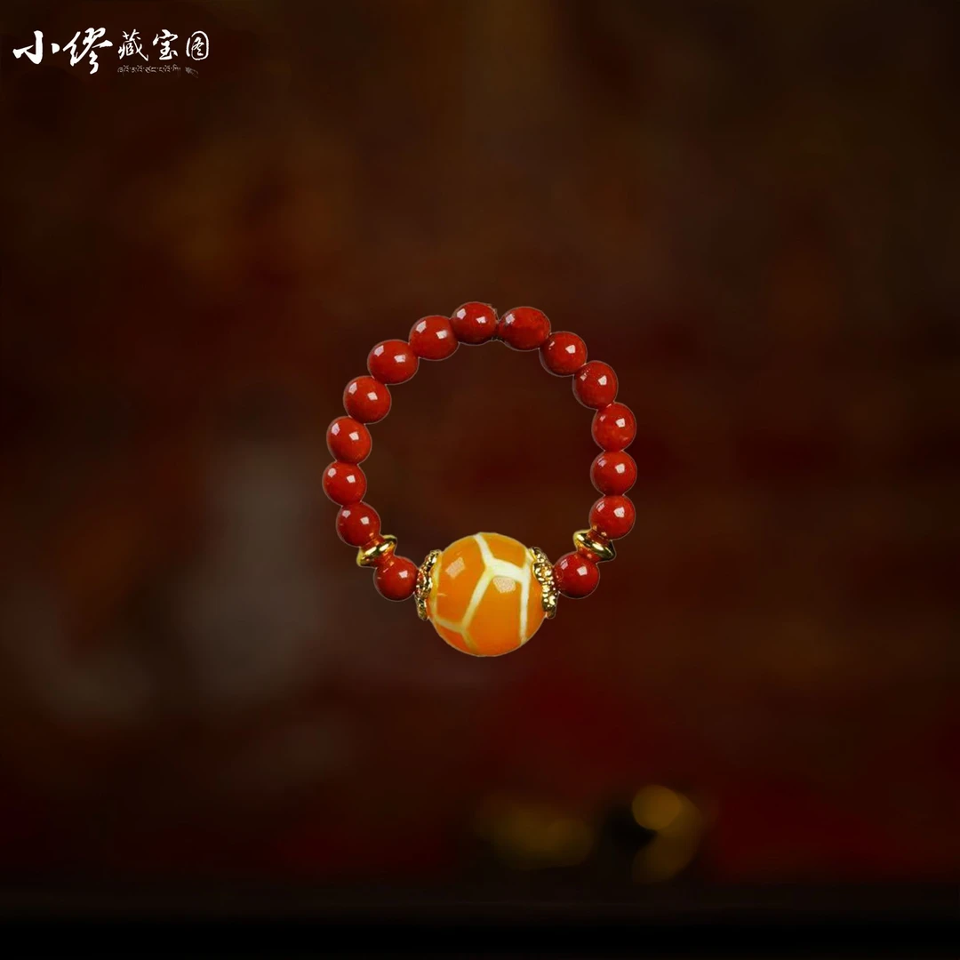 SJ3445 龟背寿天珠戒指 多样性发其一