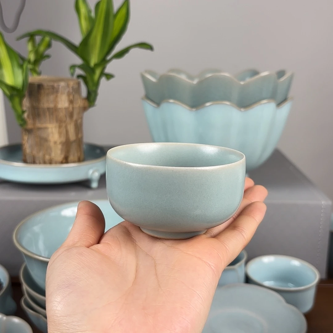 摆件仿古釉圆融杯不开片