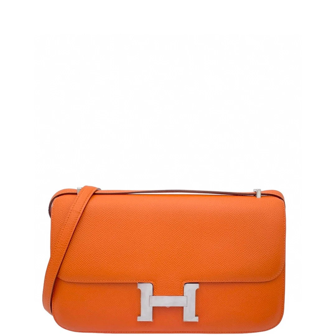 95新 Hermes/爱马仕 constance elan 老款 e皮 爱马仕橘0925b2