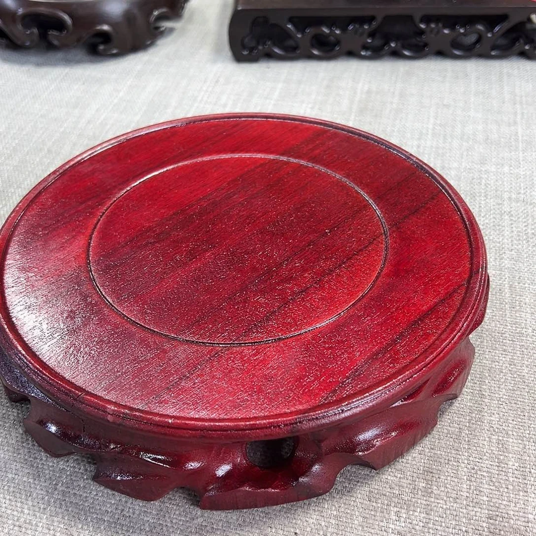 心***曦红木底座精雕工艺品