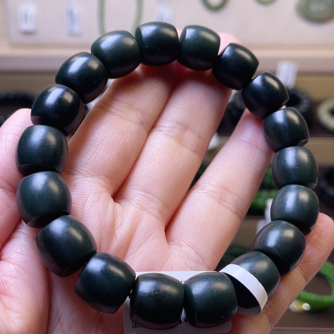 和田玉（青玉）未镶嵌手串新疆沙枣清12mm