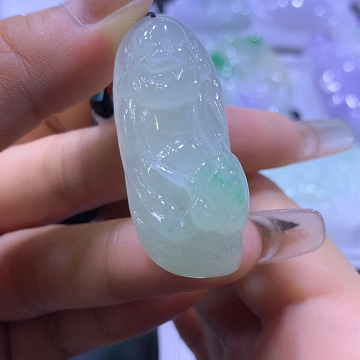 颈饰未镶嵌翡翠天然翡翠A货吊坠