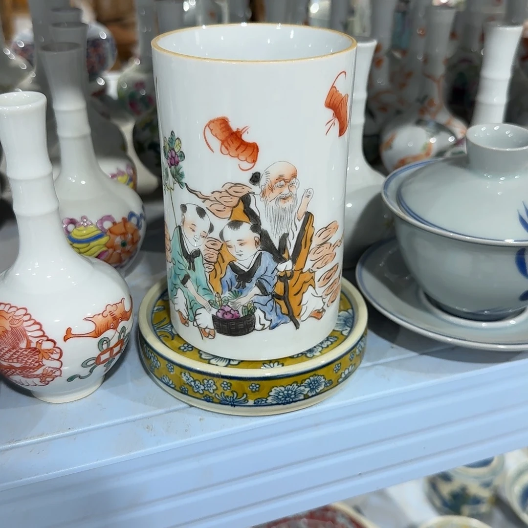 瓷片摆件手绘瓷器全部处理