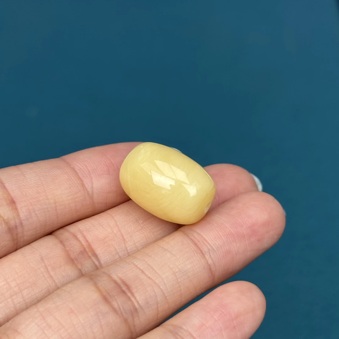 Y5046天然原矿蜜蜡 妖花桶珠14x19mm 2.1克抖音基地质检发货