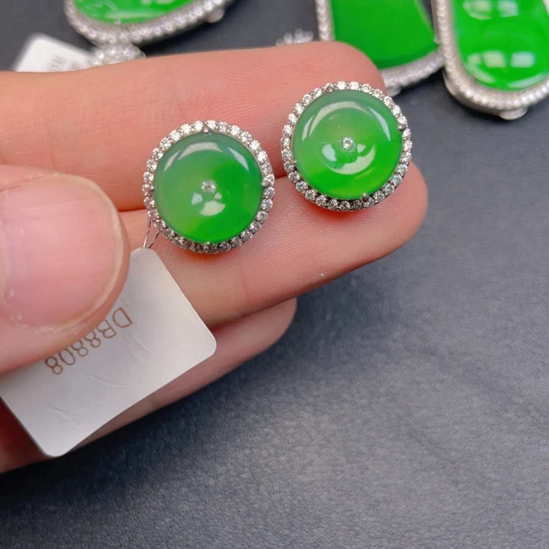 翡翠银S925镶嵌吊坠(不含链)